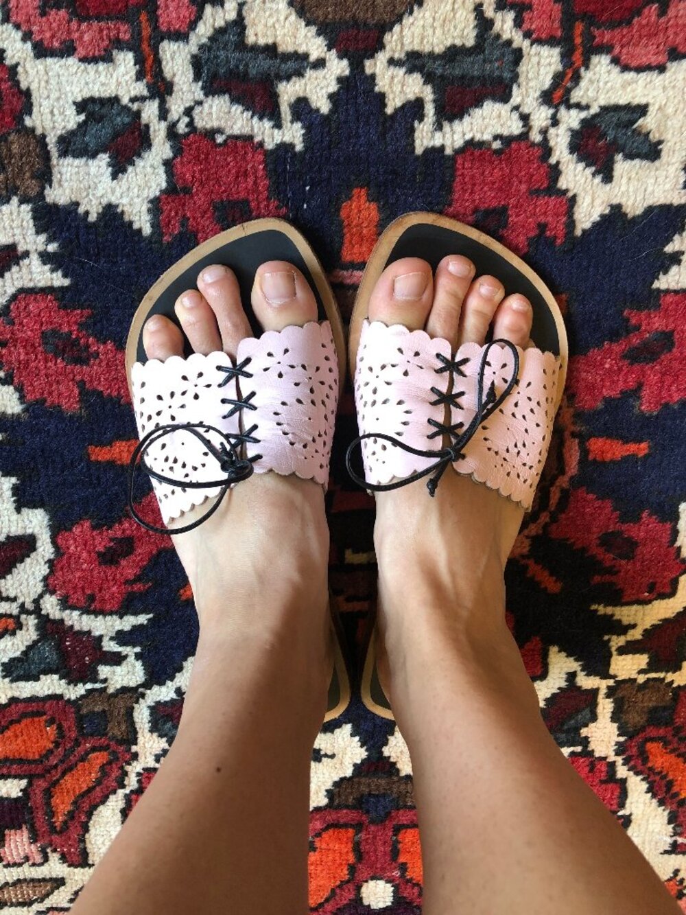 NM70 Retro Boho Pink Leather Sandals | EU 40 / US Women’s 9